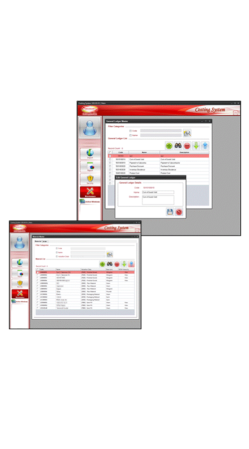 Costing System screenshot 1